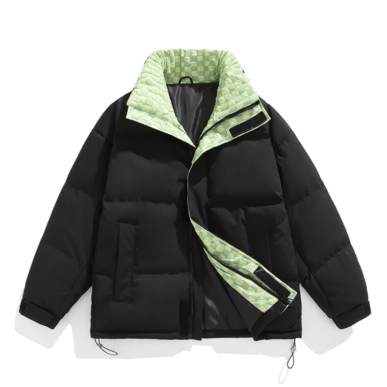 抖音得物品质深度库存三防面料假两件格子棉衣外套棉服WM666特P68,男装棉衣,电商A486