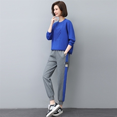 时尚休闲舒适卫衣套装女宽松显瘦运动服两件套，女装套装/套裙，依恋蒂丝
