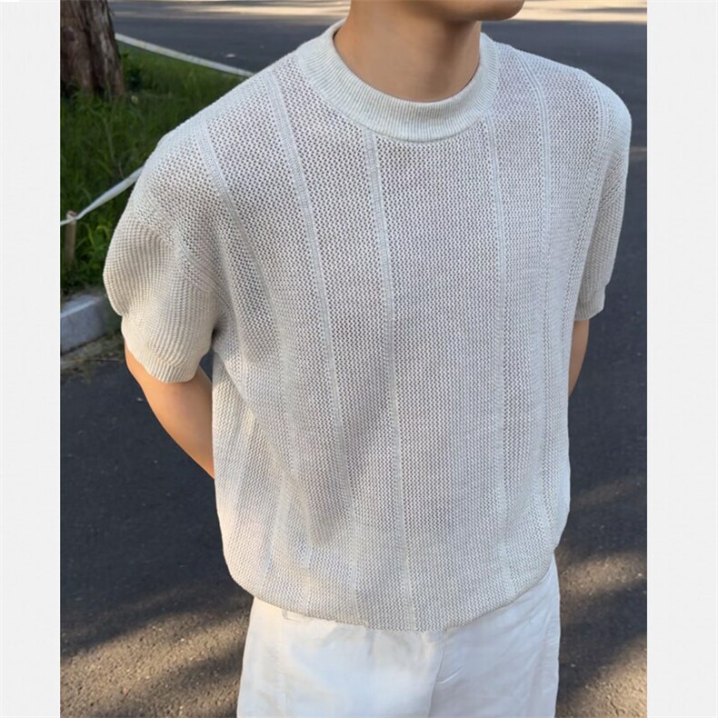 全棉编织夏季针织衫短袖T2566特P35,男装T恤,星座1212