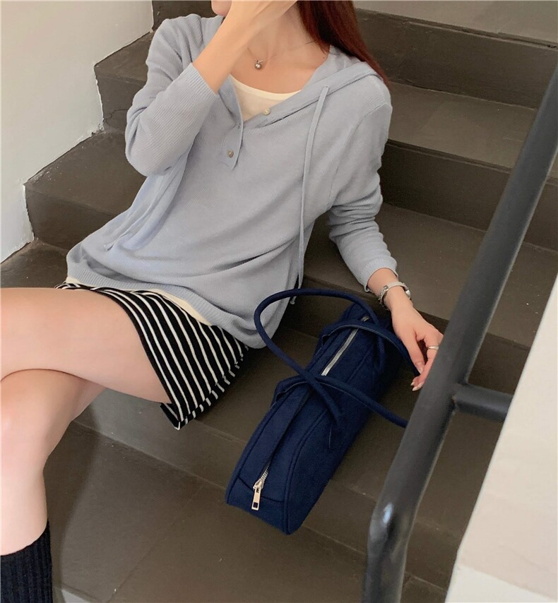 新款简约百搭长袖针织女宽松休闲外套,针织衫/毛衣,伟祺羊绒
