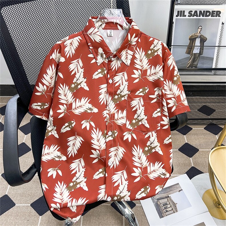 夏威夷衬衫男士短袖韩版潮印花百搭宽松2024夏季ins外套CY904-P30,男装衬衫,星座412-2