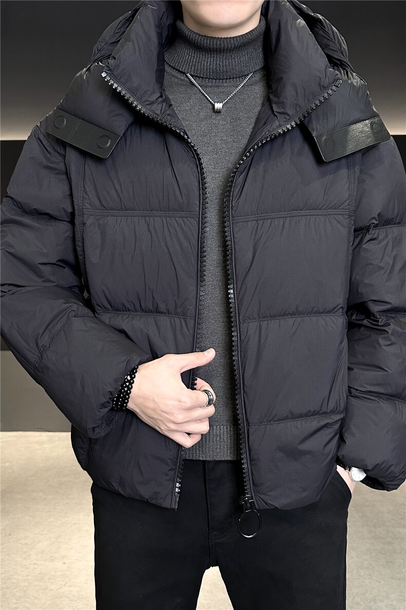 90%标白鸭绒2025冬季连帽加厚保暖休闲羽绒服外套18119-P330,男装羽绒服,电商A413