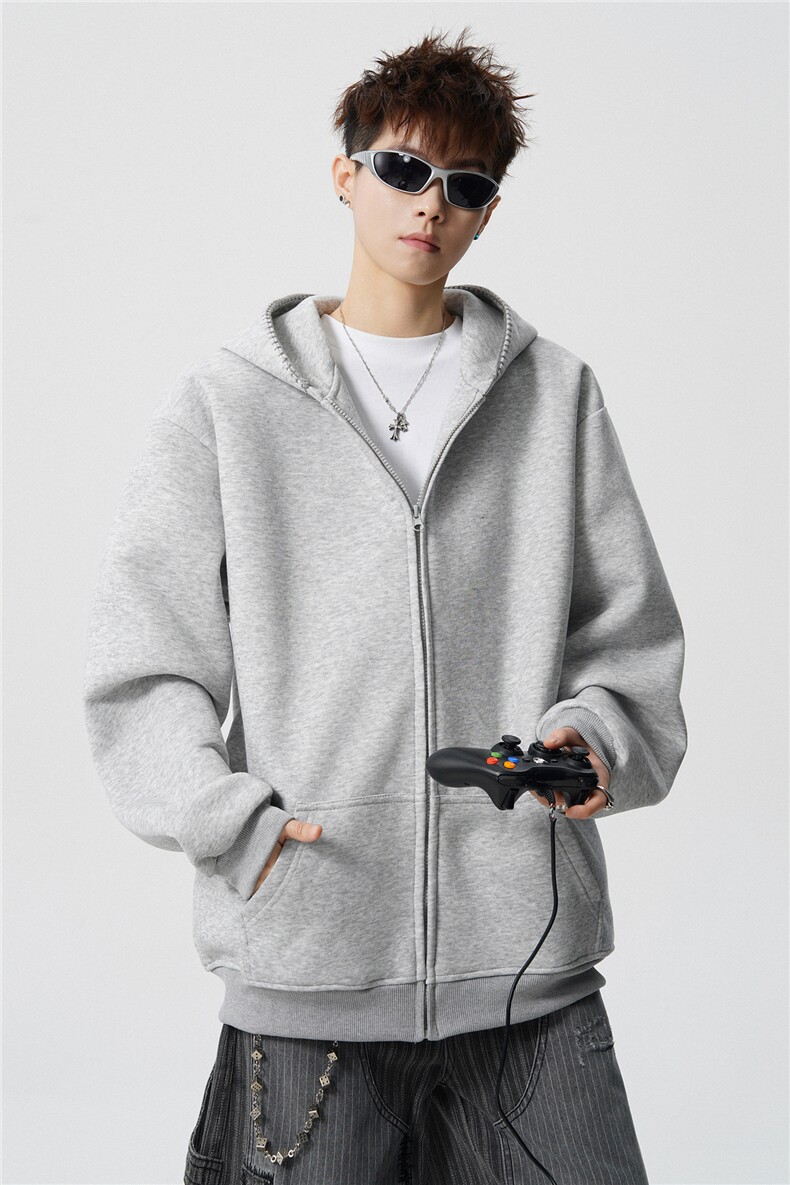 3XL-S基础百搭拉链开衫卫衣男休闲外套小心机WY45-P58400g,女装短外套,电商D206-1