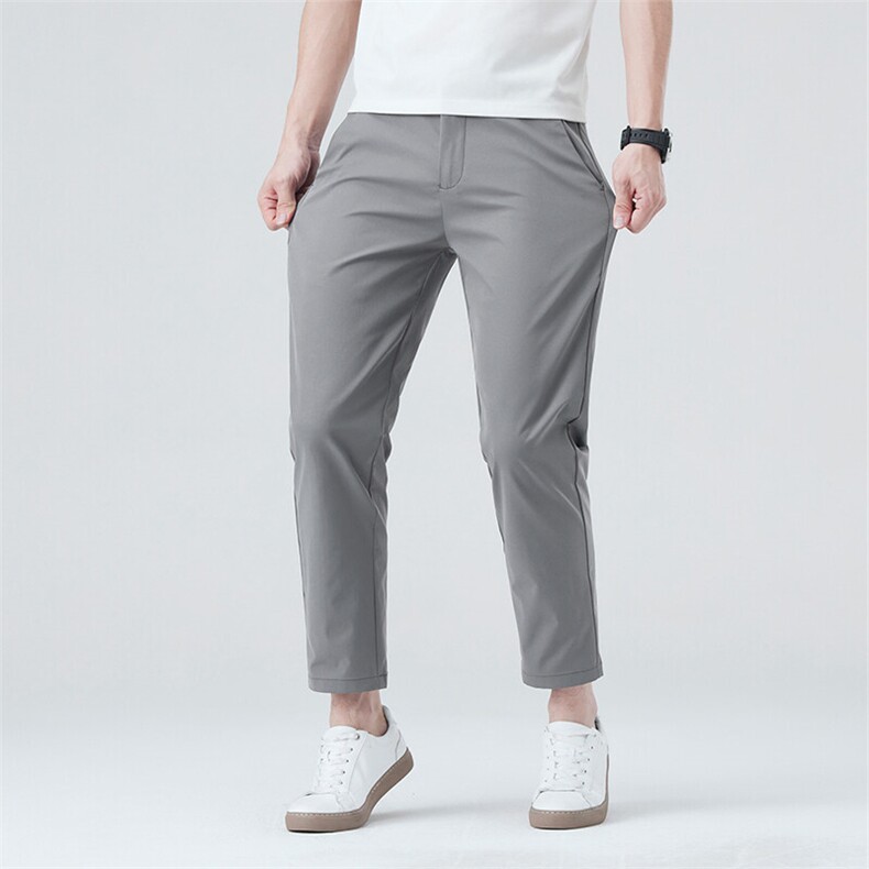 轻奢商务男休闲裤男士高端直筒微弹凉感透气九分裤，男装休闲裤，星座914