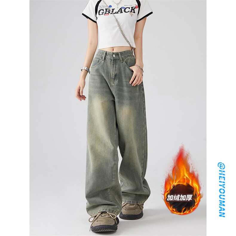 三条杠运动裤子男款春秋季条纹高街欧美hiphop休闲长裤宽松直筒裤，男装牛仔裤，电商A102B