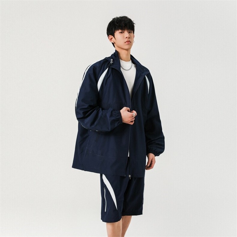 连帽拼色两件套拉链夹克日系宽松休闲运动套装A406TZ2678特P78,男装夹克,星座309（原A406）