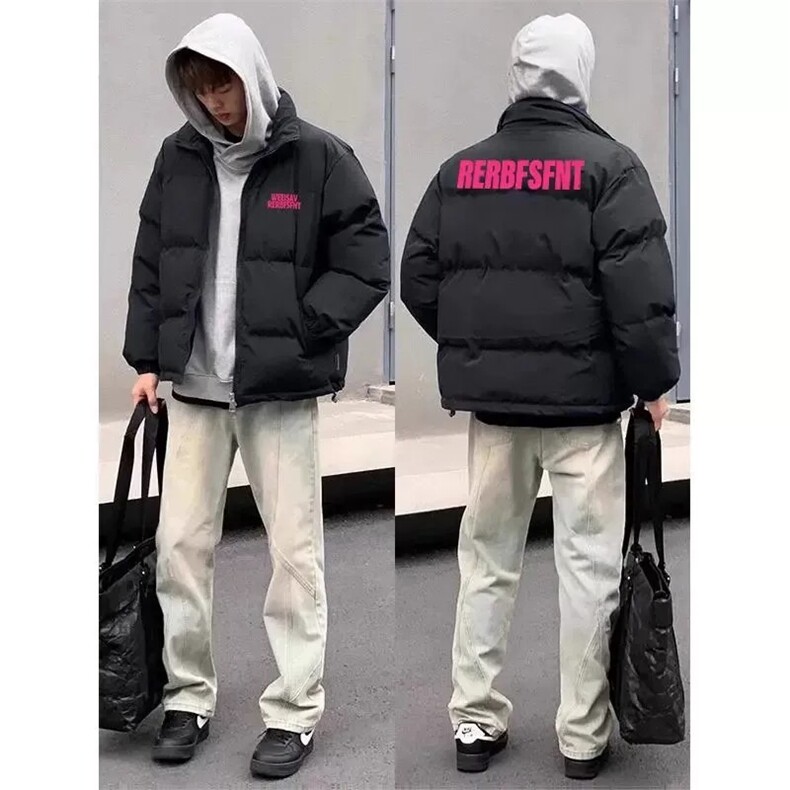 W595-P78 潮流文艺2000棉立领原宿气质简约时尚慵懒百搭男款棉服图片