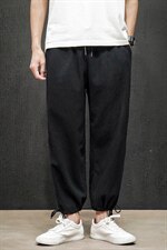 2021秋新马切达风亚麻日系大码男冰丝棉麻九分休闲裤K2091P35，男装休闲裤，电商A001