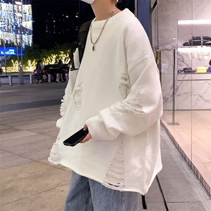 2022复古破洞毛衣男秋季潮牌宽松休闲情侣小众针织衫 M614-P36图片