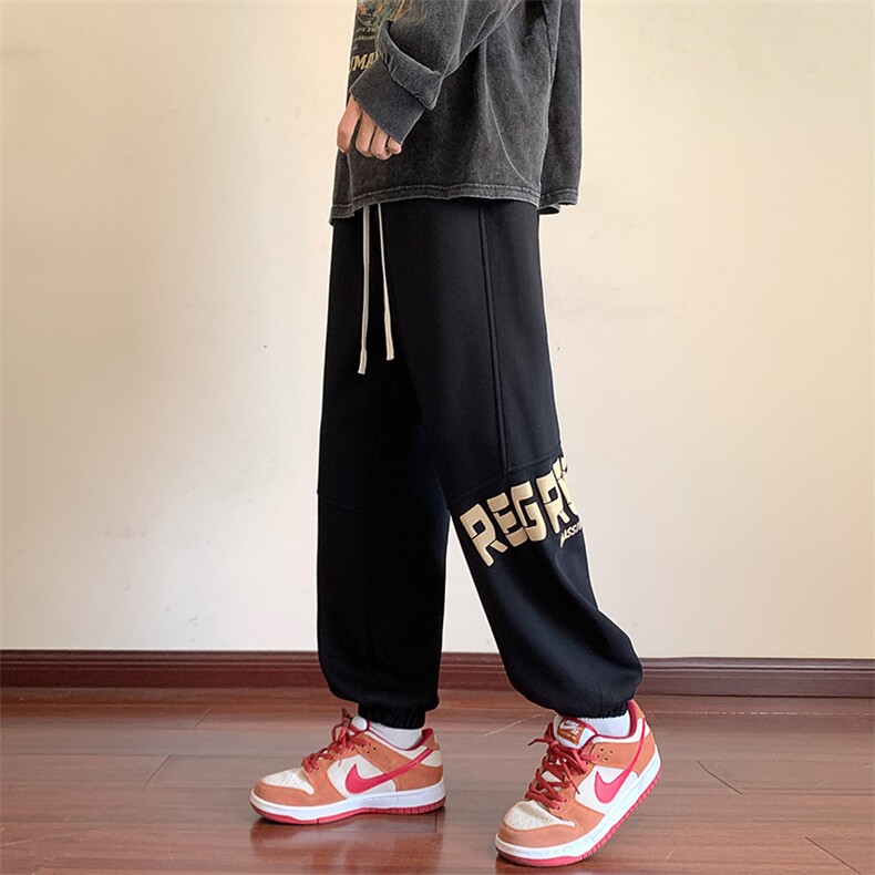 KP609P50港风休闲裤男宽松直筒拖地裤束脚裤卫裤,男装休闲裤,星座1204-3