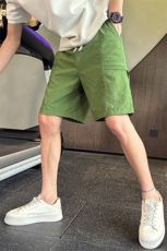 字母刺绣运动短裤男夏季薄款美式速干休闲中裤潮牌宽松直筒五分裤，男装牛仔裤，电商C208