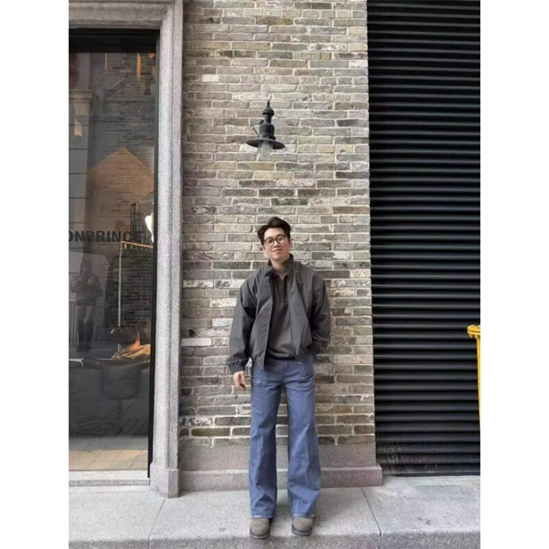 22TREE美式复古休闲直筒裤子男小众秋冬cleanfit潮流百搭宽松长裤,男装牛仔裤,星座506A