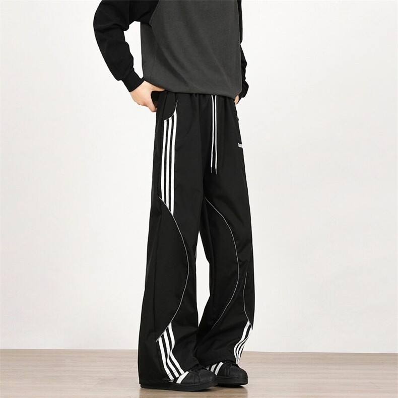 美式复古条纹拼接解构休闲运动裤男女hiphop街舞工装裤K6042-P39,男装休闲裤,星座412-2