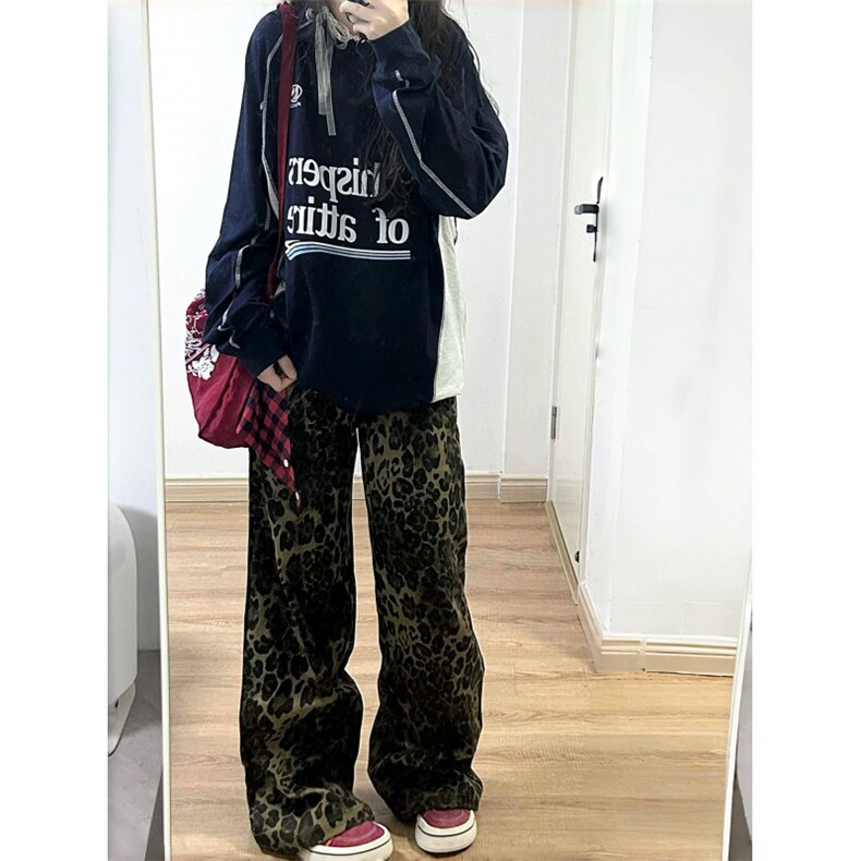 【有货】豹纹牛仔裤男款直筒欧美VIBE裤子美式高街KZA25CC-P55图片