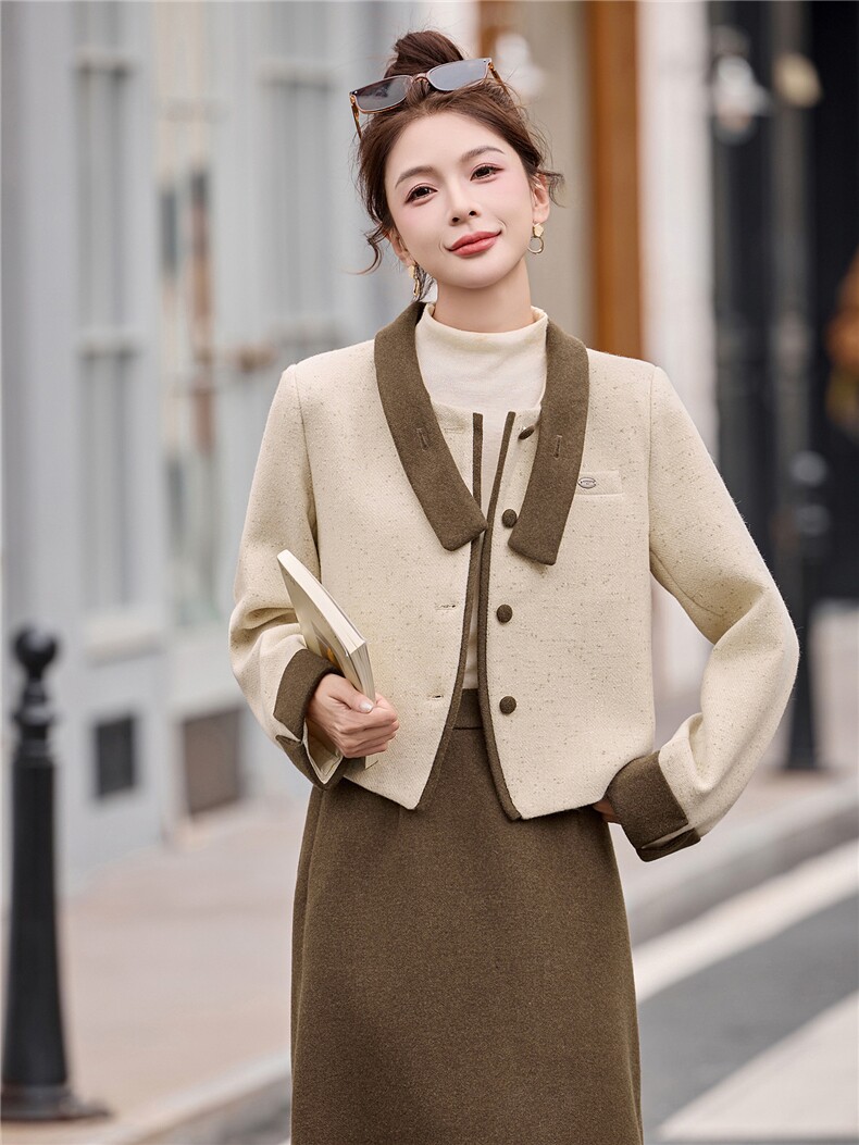 小香加棉加厚套装女2025秋冬新款超好看气质MY高端外套半裙两件套,女装套装/套裙,奕薇雅