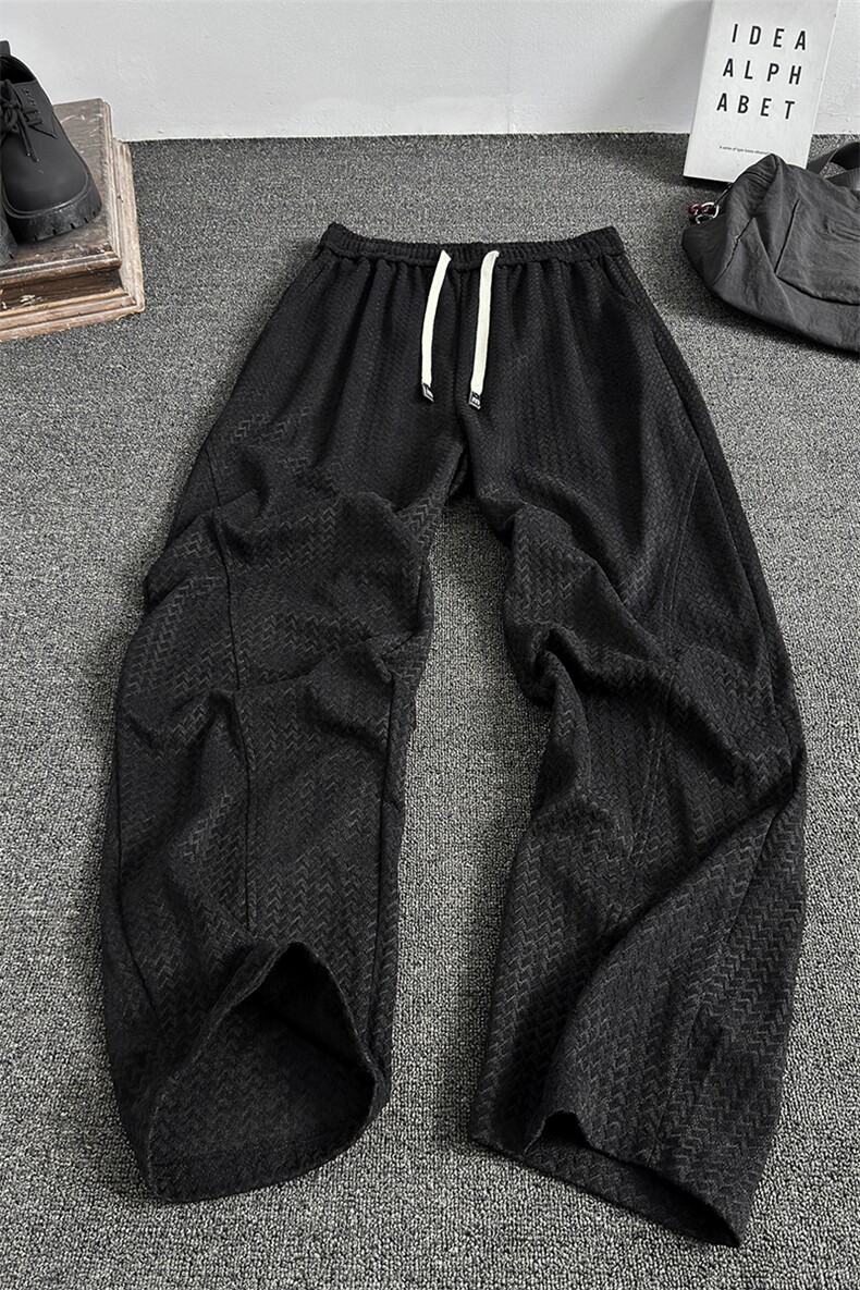 K230/P40秋季新款秋装现货男生弯刀休闲裤男个性卫裤宽松大码长裤,男装休闲裤,电商基地A050