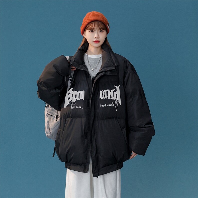 白鸭绒中性22冬季新款时尚字母印花抽绳立领羽绒服YR224P195控258,男装羽绒服,A247A