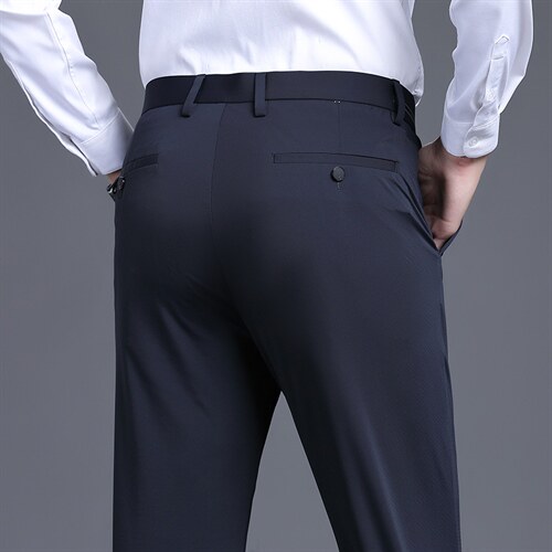 D9201春季新款男士商务休闲弹力纯色休闲裤免烫透气修身长裤P98图片