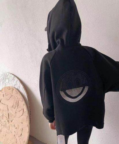 笑脸烫钻外套，女装，G7V7