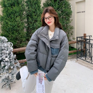 短款灰色羽绒服女2025冬季新款泡芙保暖巨好看面包服90白鸭绒外套图片