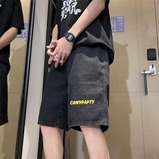 男夏季潮流宽松破洞牛仔短裤韩版潮牌直筒五分休闲裤DK02102-P36，男装牛仔裤，星座308B-1