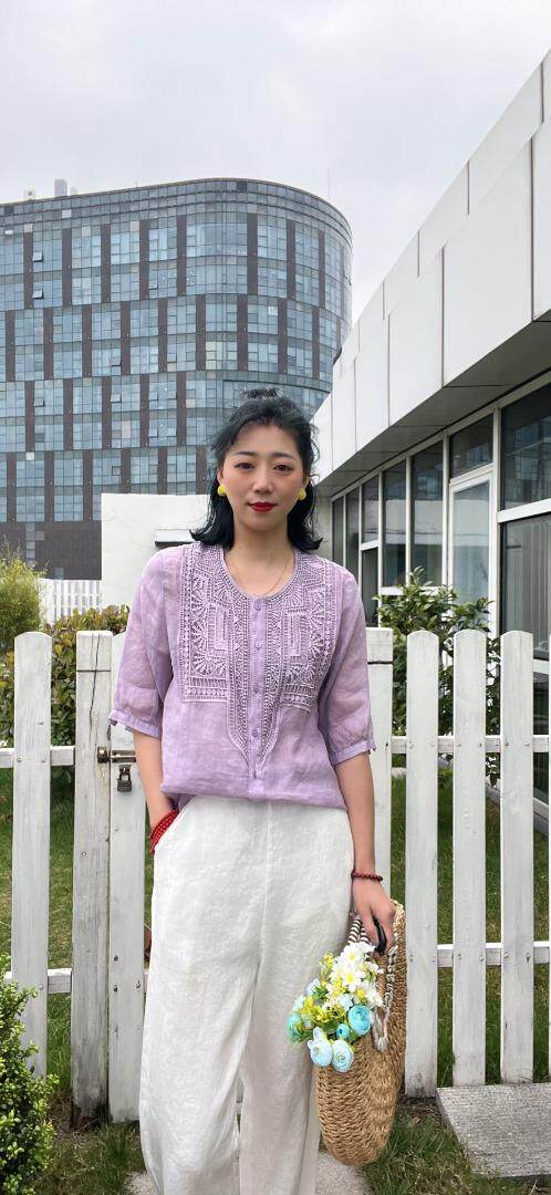 纯苎连衣裙小衫裤子裙子衬衣 时尚风 风淑女风休闲风，女装连衣裙，川哲