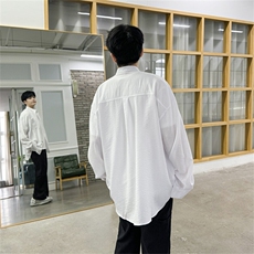 春季亚麻长袖衬衫男纯色宽松韩版潮流休闲上衣麻衬衣3419P45，男装衬衫，星座710