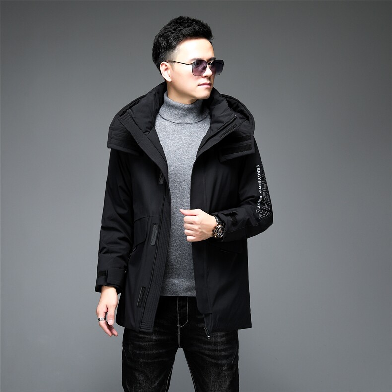 白鸭绒羽绒服2023冬季新款中年可脱卸帽男士外套ALXB8612-P335，男装羽绒服，电商B212（原钱塘6029）