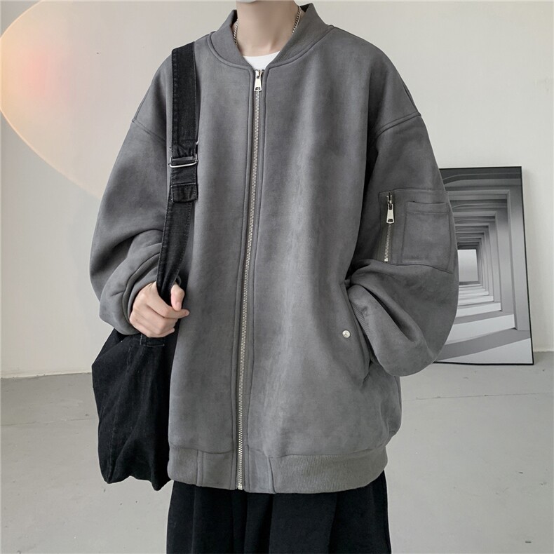 特P68控118春秋款美式复古麂皮绒飞行棒球服男女夹克外套JF01,男装夹克,电商B370