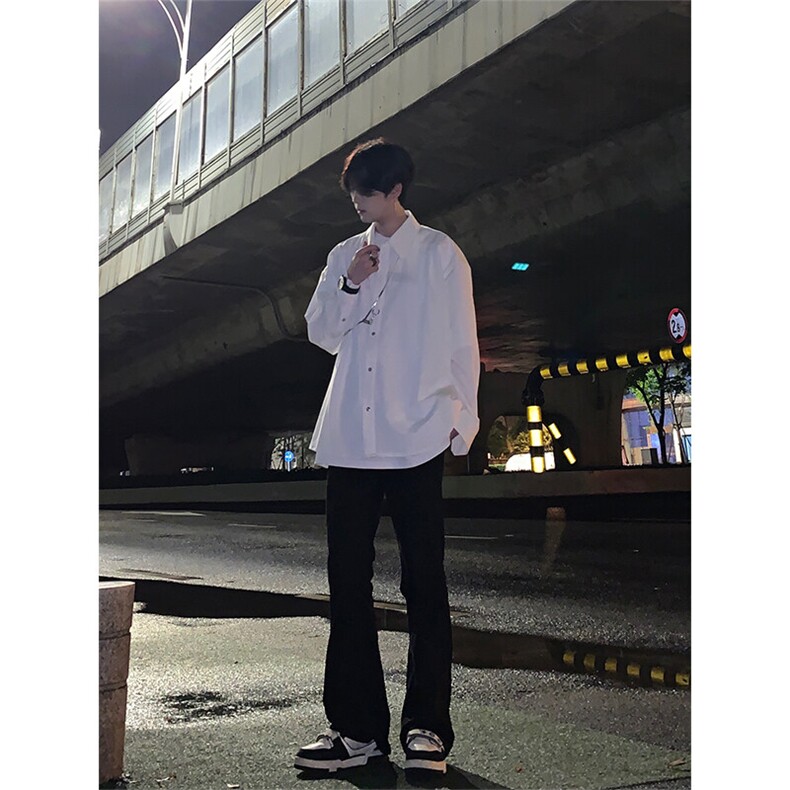 高街vibe纯黑色牛仔裤男款夏季修身直筒弹力微喇叭裤控价68,男装牛仔裤,星座310A-4