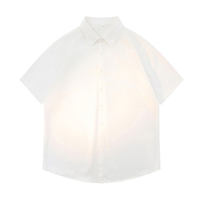 光板得物\唯品\抖音二开夏季纯色百搭短袖衬衣衬衫S25特批P28,男装T恤,电商A247B