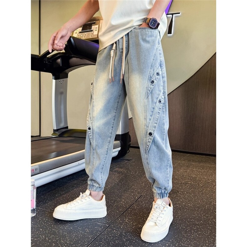 宽松哈伦束脚牛仔裤男潮牌夏季九分男裤2025新款秋冬牛仔休闲裤子,男装牛仔裤,星座506A