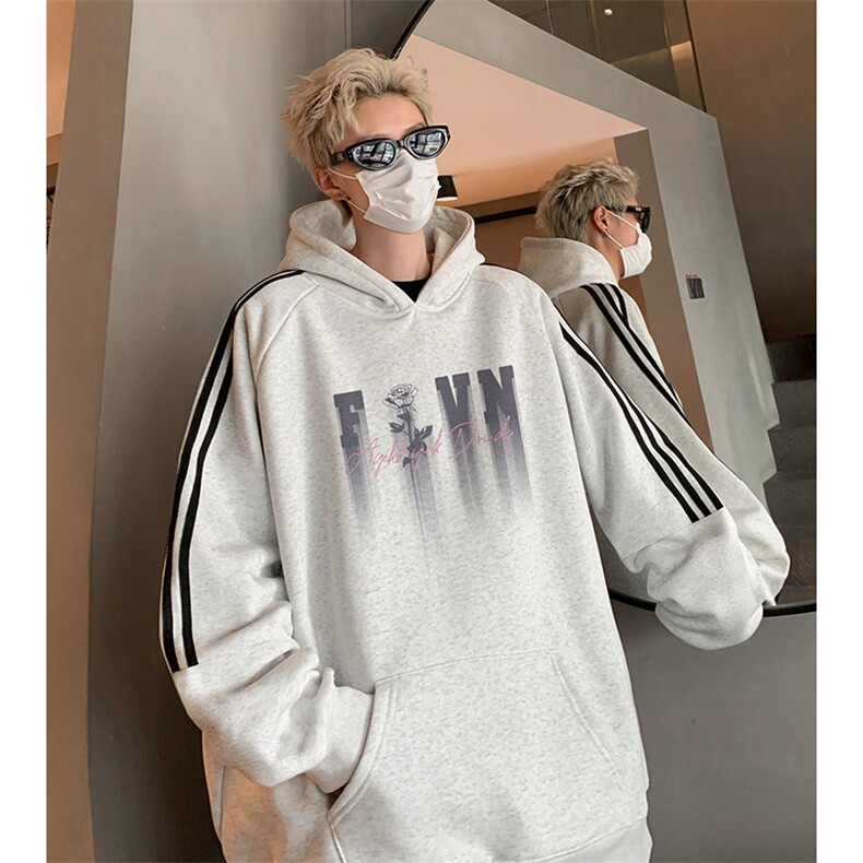抖音得物供货提供视频秋冬重磅美式宽松织带连帽卫衣0426,男装卫衣,电商A486