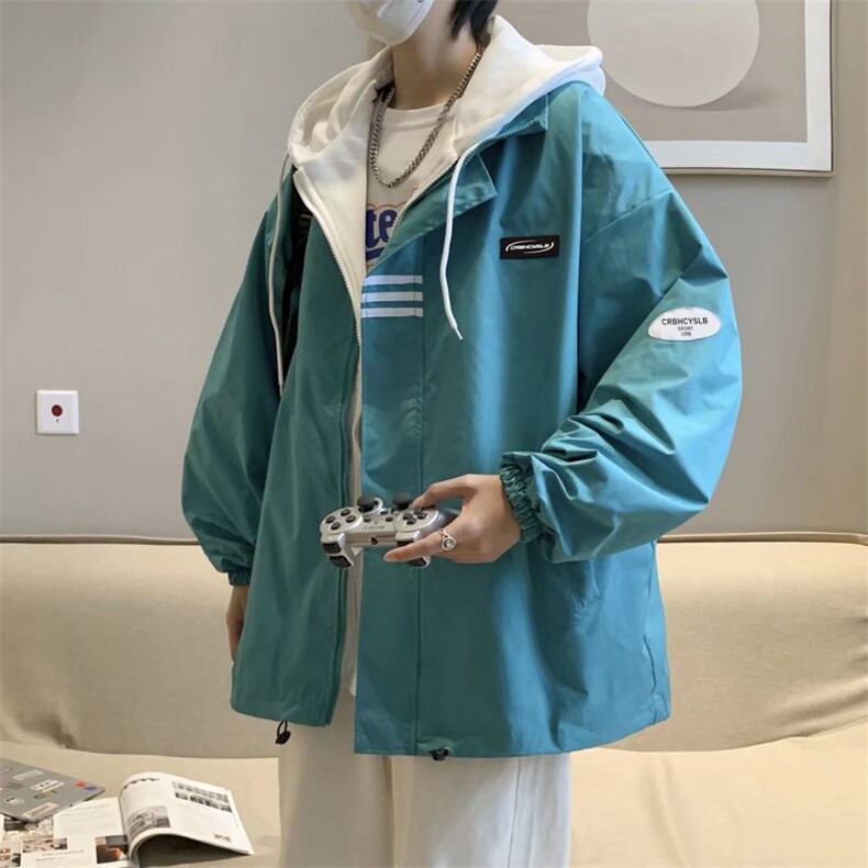 假两件外套男2023新款春秋季连帽上衣J18P65,男装夹克,星座1116-2