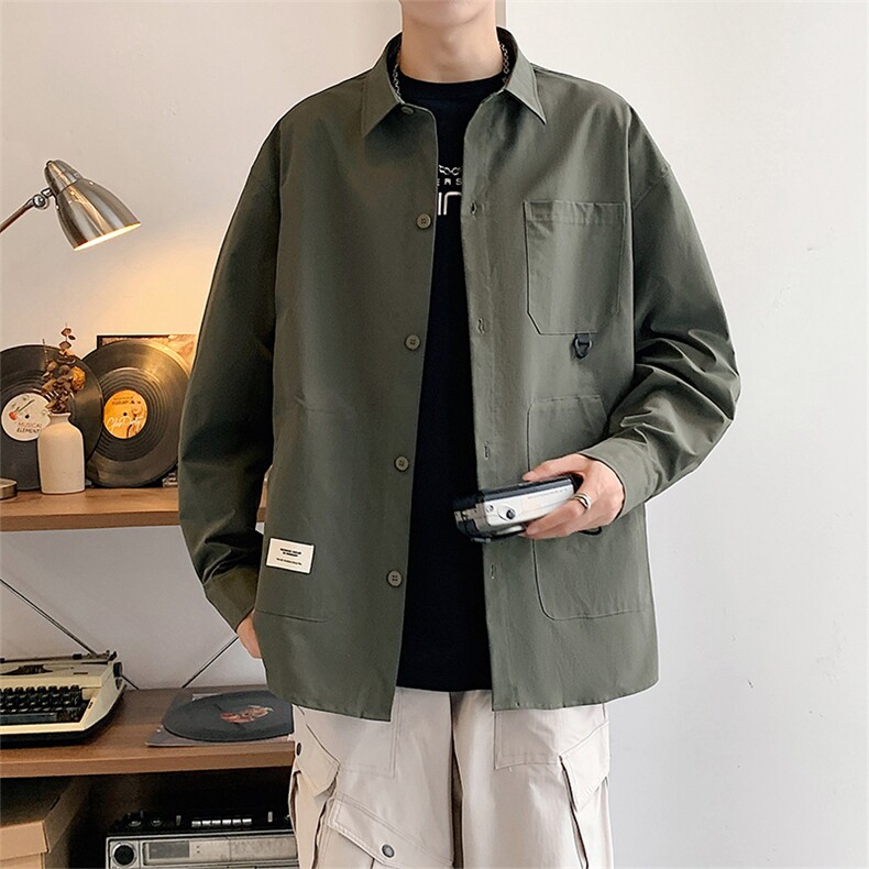 G803-P45秋季新款港风休闲宽松长袖衬衫男,男装衬衫,星座1204