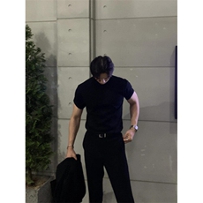韩系男友性张力穿搭短袖男夏季圆领半袖DX050特P30，男装T恤，星座1007（原301D）