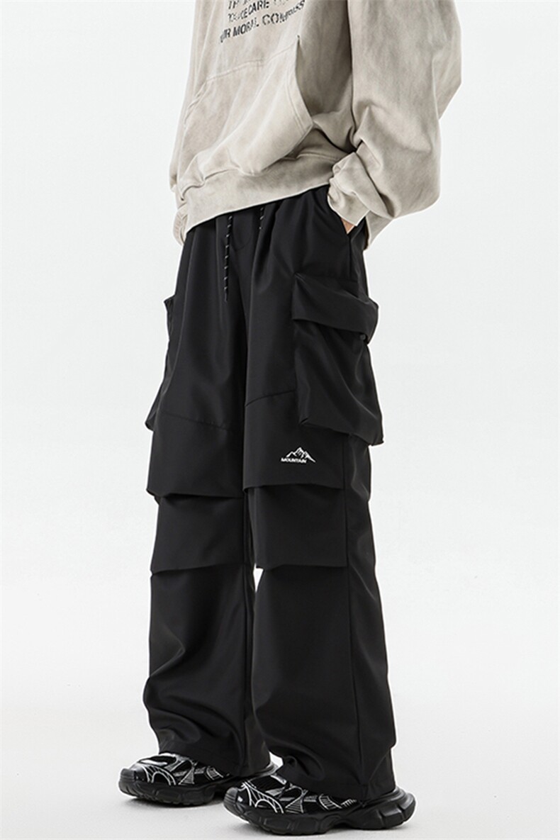 8XL-M刺绣冲锋裤男款大码春秋户外机能登山裤直筒阔腿裤KZ020P50,男装休闲裤,电商B312