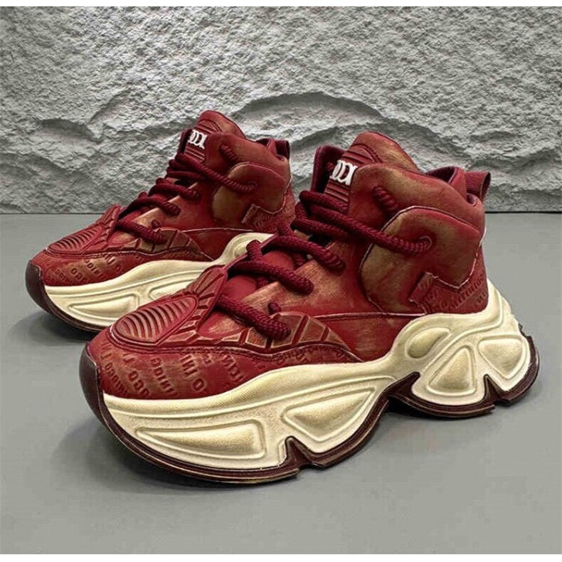 X4752-285冬季新款复古脏脏老爹鞋厚底增高高帮休闲运动鞋，男鞋靴子，星座1407-3