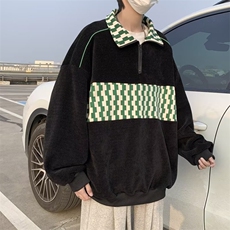 日系复古拼色立领卫衣男潮牌街头宽松情侣外套WY653-P37，女装短外套，星座208-5