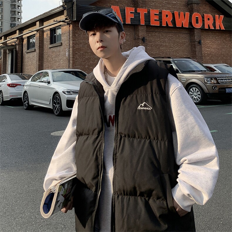 羽绒服马甲男秋冬潮牌加厚保暖背心高街立领情侣衣W6528-P55,男装棉衣,星座512-3