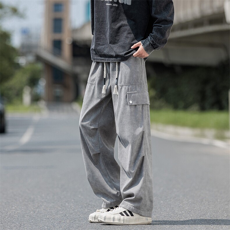 灯芯绒休闲工装裤男2025秋季新款宽松百搭直筒裤子-A2236TP45控79,男装休闲裤,电商B241