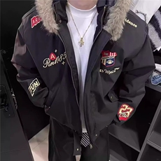 刺绣徽章座山雕棉衣外套男女冬小众可拆卸保暖夹克日系TT9053P93，男装夹克，星座1013-5