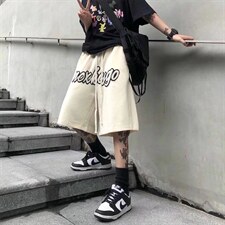美式潮牌字母休闲短裤男夏季宽松阔腿篮球运动五分裤DK607-P26，男装牛仔裤，星座1008-2