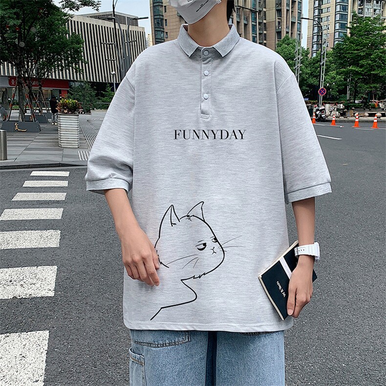 PL57149-P35翻领短袖polo衫男大码胖子半袖t恤男有领保罗衫模特,男装Polo衫,电商A040