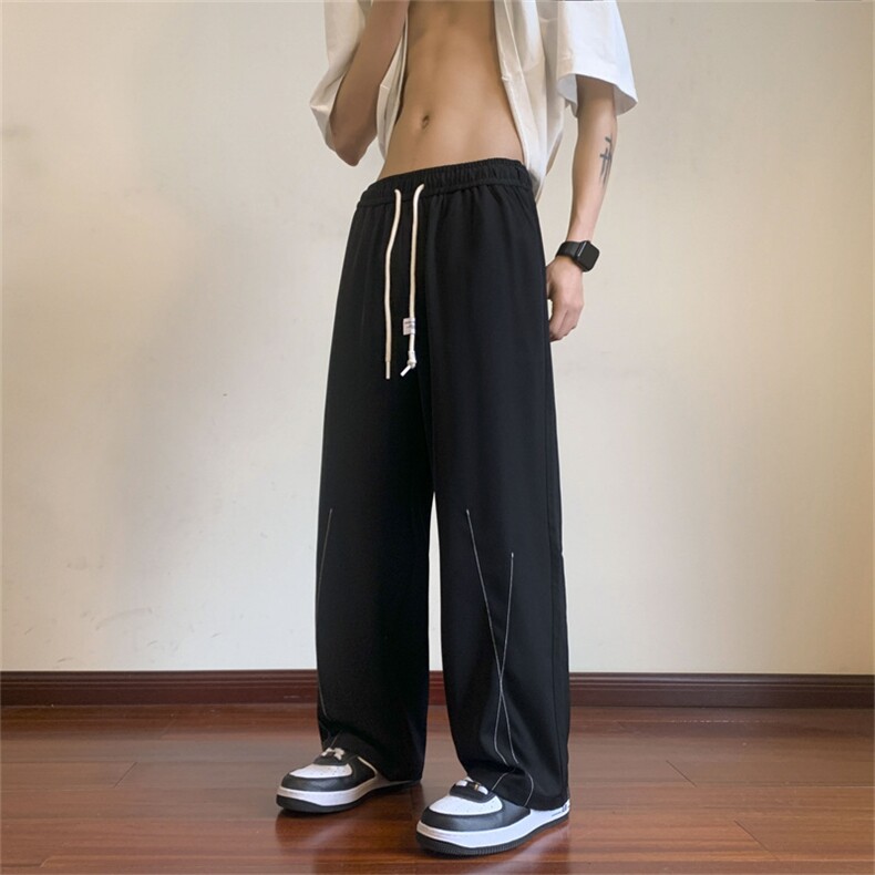K739-P60控78抖音品质夏高街垂感直筒拖地裤男生休闲裤西裤,男装休闲裤,电商B369（原A024）