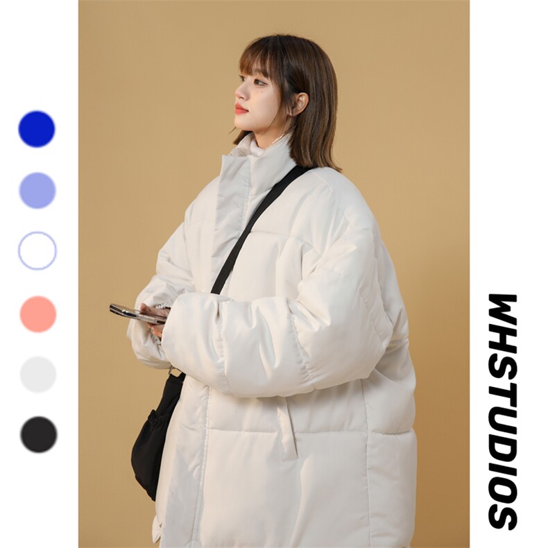 中性风2025新款棉衣女纯色立领棉袄加绒加厚棉服外套3364-P60,男装棉衣,星座207