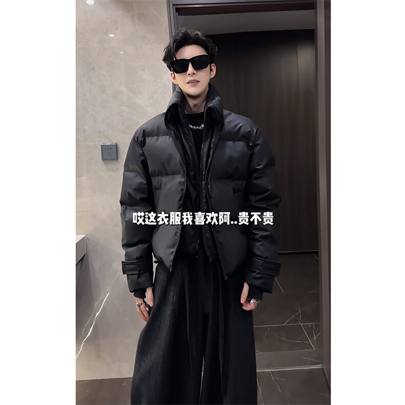抖音冬季高级立领假两件保暖棉衣棉服外套M211-P128（网图）,男装棉衣,电商B267