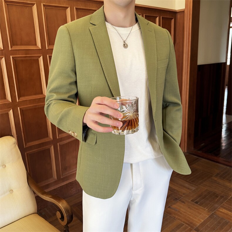 26做货-半里布男士休闲西装修身韩版西服外套上衣DX6942P175,男装西服套装,电商D216