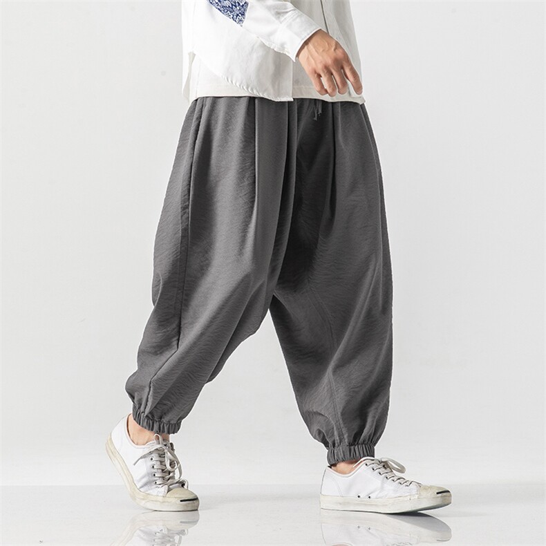 秋装 潮休闲哈伦裤男士宽松百搭束脚运动裤日系工装大码 K76/P65图片