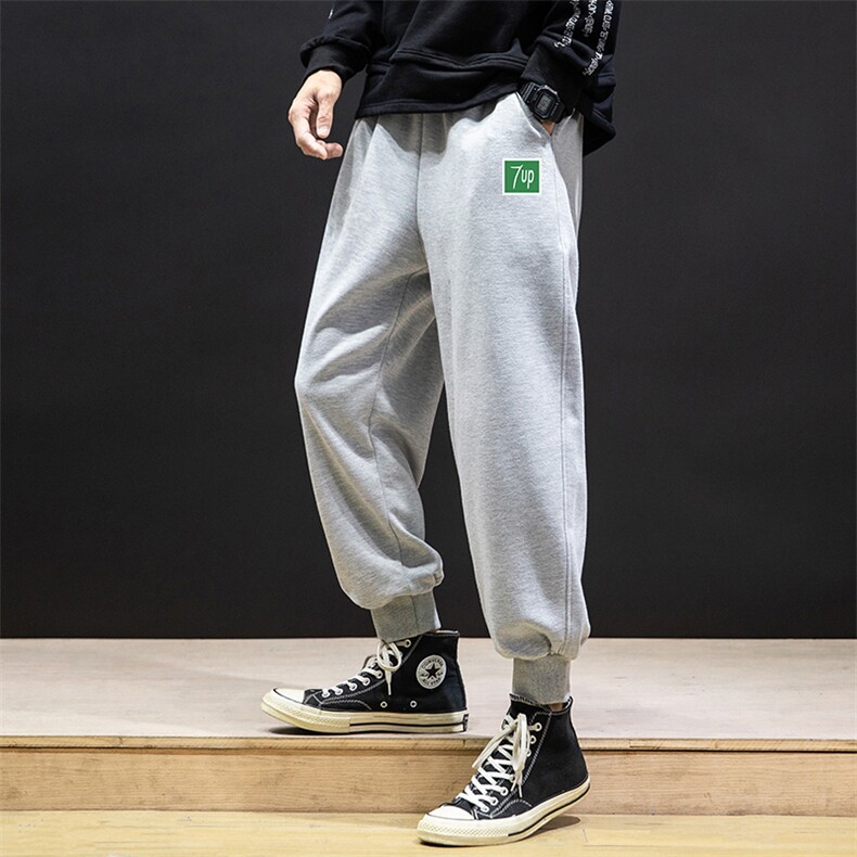 K12059-P40加绒P50束脚纯棉运动裤男士休闲裤大码宽松卫裤男,男装休闲裤,电商A040A